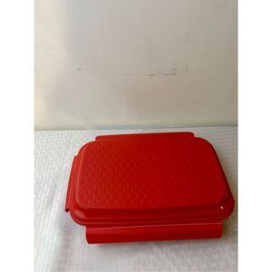 Tupperware red 3 pieces season marinating serving‎ container